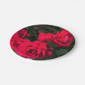 ロマンティック レッド ローズ フラワー パーティ ペーパープレート (アングル)