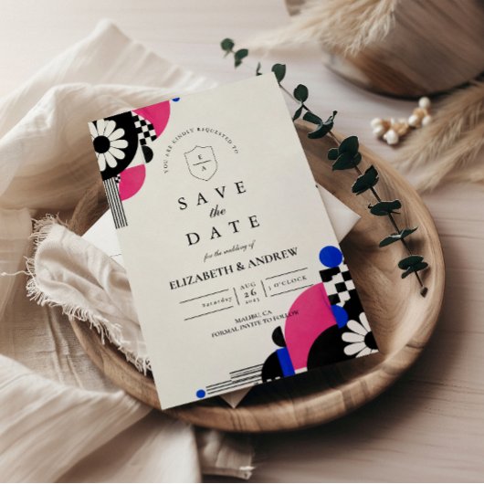 ロマンティック・レトロな60年代の結婚式 セーブザデート