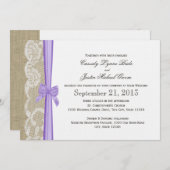 ロマンティック·レース·アンド·ボウ結婚ズ 招待状 (正面/裏面)