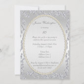 ロマンティック ローズ＆ダイヤモンド ８５歳の誕生日パーティー 招待状 (裏面)