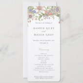 ロマンティック ワイルドフラワー ウェディング プログラム パステル カラー (正面)