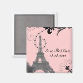 ロマンティック ヴィンテージ エッフェル塔 パリ ウェディング マグネット (正面/裏面)