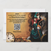 ロマンティック ヴィンテージ スチームパンク ヴィクトリアン ウェディング 招待状 (裏面)