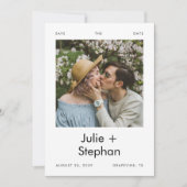 ロマンティック ヴィンテージ フォト シンプル テキスト カジュアル ウェディング セーブザデート (正面)