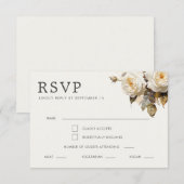 ロマンティック ヴィンテージ ローズ ウェディング 出欠カード (正面/裏面)