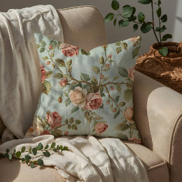 ロマンティック ヴィンテージ ローズ ガーデン クッション