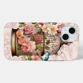 ロマンティック ヴィンテージ 水彩 フラワーバードケージ Case-Mate iPhoneケース (裏面 (横))