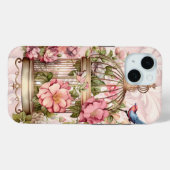 ロマンティック ヴィンテージ 水彩 フラワー 鳥かご Case-Mate iPhoneケース (裏面 (横))