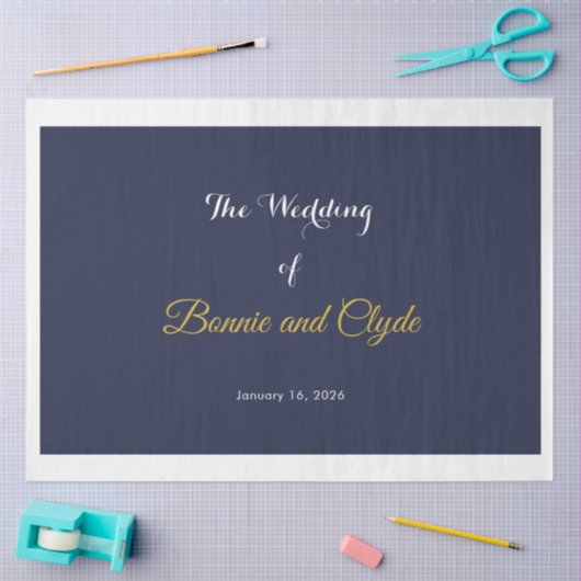 ロマンパーソナライズされたス結婚の20インチx 30インチ 薄葉紙 (クラフト)