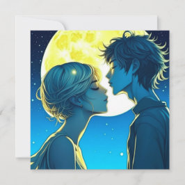 ロマンパーソナライズされたチアニメカップルのバレンタインデー カード