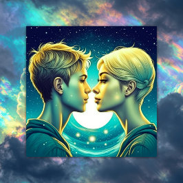 ロマンパーソナライズされたチアニメカップルのバレンタインデー カード