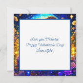 ロマンパーソナライズされたチアニメカップルのバレンタインデー カード (裏面)