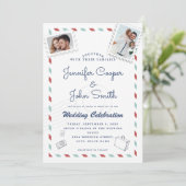 ロマンパーソナライズされたチカップル結婚ミニマル 招待状 (スタンド正面)