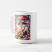 ロマンパーソナライズされたチックなアニメカップル コーヒーマグカップ (正面左)