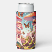 ロマンパーソナライズされたチックなアニメカップル スリム缶クーラー (Seltzer正面)