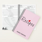 ロマンパーソナライズされたティックなレシピ書あなた自身 ノートブック (内側)