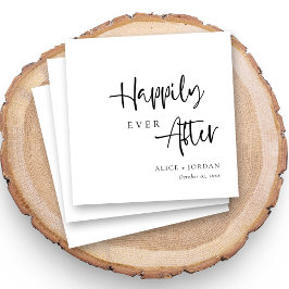 ロマンパーソナライズされたティックな白黒結婚の スタンダードカクテルナプキン