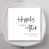 ロマンパーソナライズされたティックな白黒結婚の スタンダードカクテルナプキン