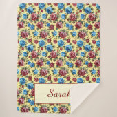 ロマンパーソナライズされたティックバラヴィンテージ シェルパブランケット (正面)