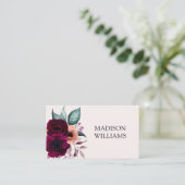 ロマンパーソナライズされたティックヴィンテージボホパープルフラワーズ 名刺 (スタンド正面)