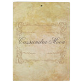 ロマンパーソナライズされたティックヴィンテージ クリップボード (裏面)