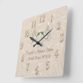 ロマンパーソナライズされたティック赤面シャンパンクロック スクエア壁時計 (傾斜)