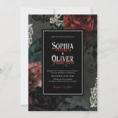 ロマンビクトリアンチックなゴシック結婚暗黒 招待状 (正面)