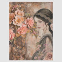 ロマンビクトリアンティガール&ヴィンテージ素朴花模様