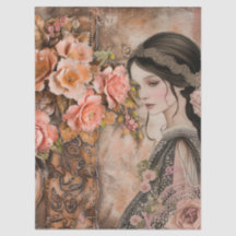 ロマンビクトリアンティガール&ヴィンテージ素朴花模様