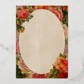 ロマンビクトリアンティックバラゴールドフォイルテーブル番号 箔招待状 (裏面)