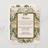 ロマンビクトリアンティックバラフランスの披露宴 招待状 (正面/裏面)