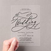 ロマンファンシーエレガントクラシックク書結婚道 アクリル招待状 (インサイチュ (ポータブル))