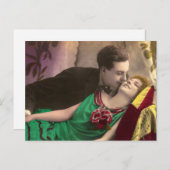 ロマンフランスのチラブカップルヴィンテージ ポストカード (正面/裏面)