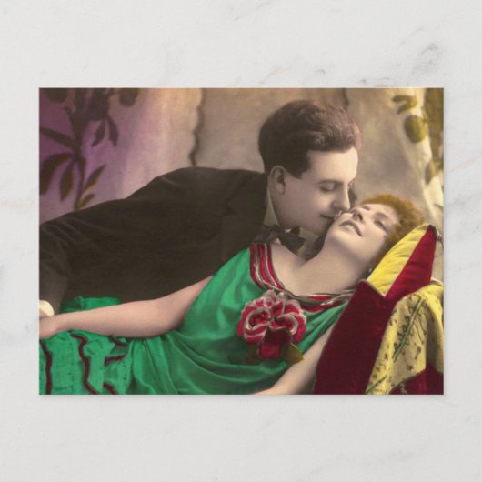 ロマンフランスのチラブカップルヴィンテージ ポストカード (正面)