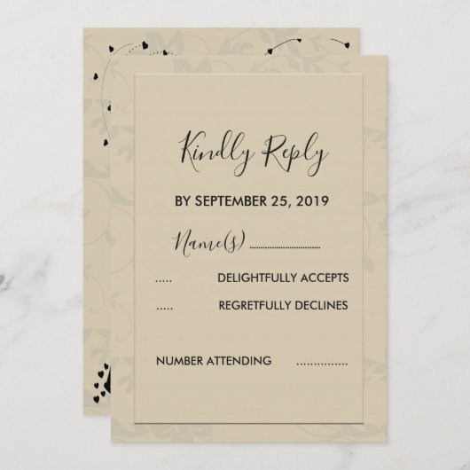 ロマンモダンエレガントスRSVP 招待状 (正面/裏面)