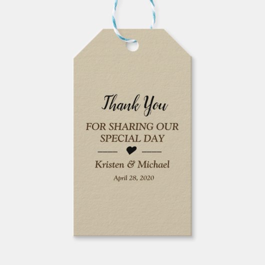 ロマンモダンエレガントティゴールデンありがとうギフト ギフトタグ (正面)