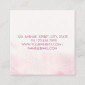 ロマンモダンエレガントティックな水彩花 スクエア名刺 (裏面)