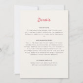 ロマンモダンエレガントティックフローラ結婚リース 招待状 (裏面)