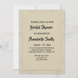 ロマンモダンエレガントティックブライダルシャワー 招待状