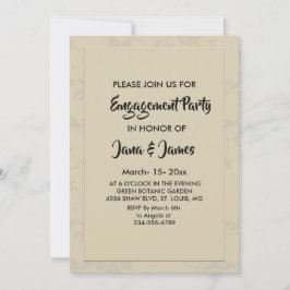 ロマンモダンエレガントティック婚約 招待状