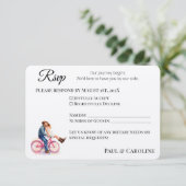 ロマンモダンカジュアルチックなカップルの水色芸術的 セーブザデート (スタンド正面)