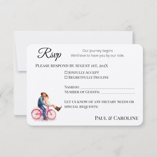 ロマンモダンカジュアルチックなカップルの水色芸術的 セーブザデート (正面)