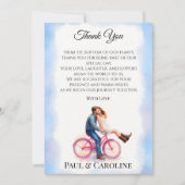 ロマンモダンカジュアルトカップルイラストレーションパーティー サンキューカード (正面)