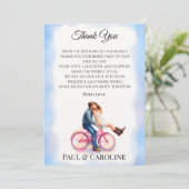 ロマンモダンカジュアルトカップルイラストレーションパーティー サンキューカード (スタンド正面)