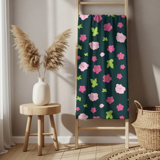 ロマンモダンカラフルチック花柄トレンディーB バスタオルセット