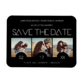 ロマンモダンクエレガントな3枚の写真をスリップ婚約した マグネット (横)