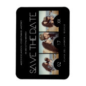 ロマンモダンクエレガントな3枚の写真をスリップ婚約した マグネット (縦)