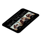 ロマンモダンクエレガントな3枚の写真をスリップ婚約した マグネット (左側)