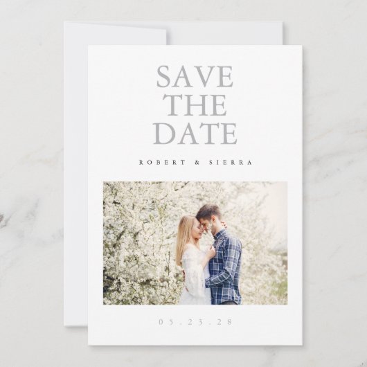 ロマンモダンクカジュアルな写真の結婚式 招待状 (正面)