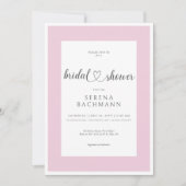 ロマンモダンクピンク&ホワイトブライダルシャワー 招待状 (正面)